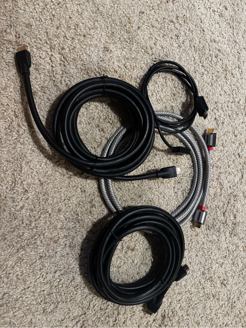 Mixed HDMI & USB Cables - Black and Silver